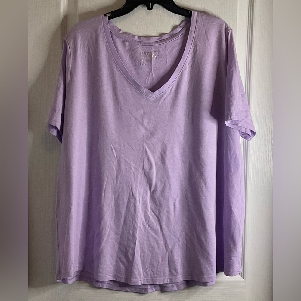 Terra & Sky Lavender V-Neck Short Sleeve Tee